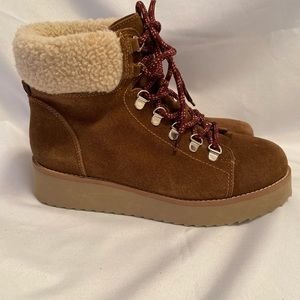 Sam Edelman Franc Suede Sherpa Hiking Outdoor Lace Up Boots Women’s Size 7.5